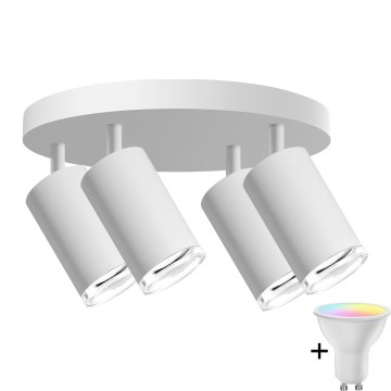 LED RGBW Himmennettävä kylpyhuoneen spottilamppu TURYN 4xGU10/6,5W/230V 2700-6500K Wi-Fi IP44 valkoinen