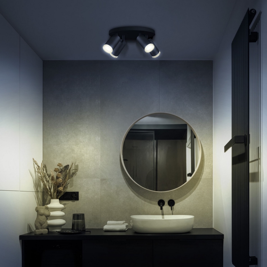 LED RGBW Himmennettävä kylpyhuoneen spottilamppu TURYN 4xGU10/6,5W/230V 2700-6500K Wi-Fi IP44 musta