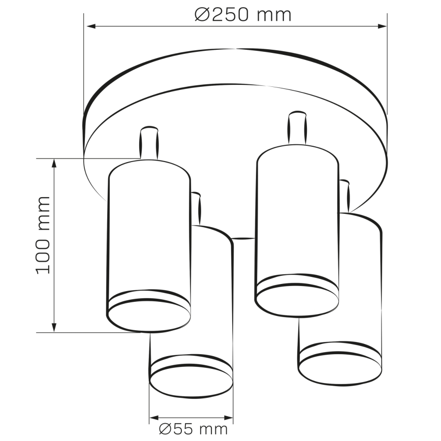 LED RGBW Himmennettävä kylpyhuoneen spottilamppu TURYN 4xGU10/6,5W/230V 2700-6500K Wi-Fi IP44 valkoinen
