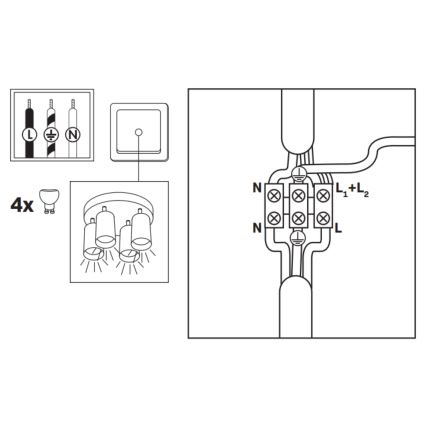 LED RGBW Himmennettävä kylpyhuoneen spottilamppu TURYN 4xGU10/6,5W/230V 2700-6500K Wi-Fi IP44 valkoinen