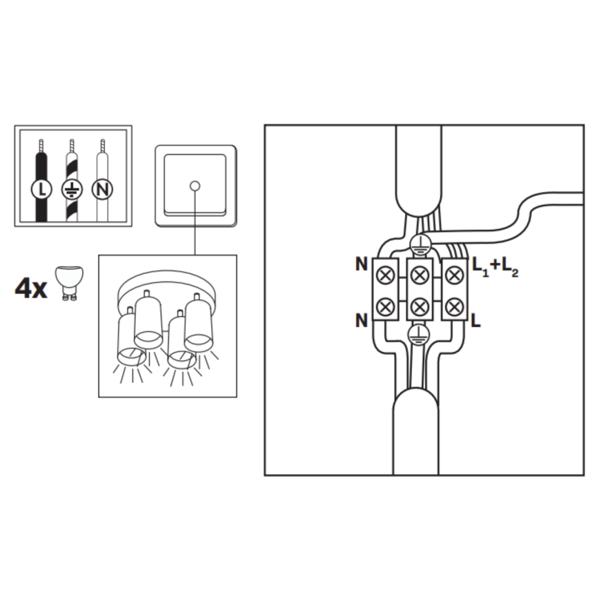LED RGBW Himmennettävä kylpyhuoneen spottilamppu TURYN 4xGU10/6,5W/230V 2700-6500K Wi-Fi IP44 valkoinen