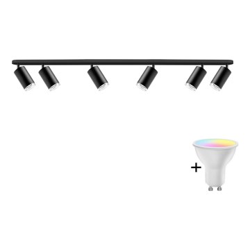 LED RGBW himmennettävä kylpyhuoneen spottivalaisin TURYN 6xGU10/6,5W/230V 2700-6500K Wi-Fi IP44 musta