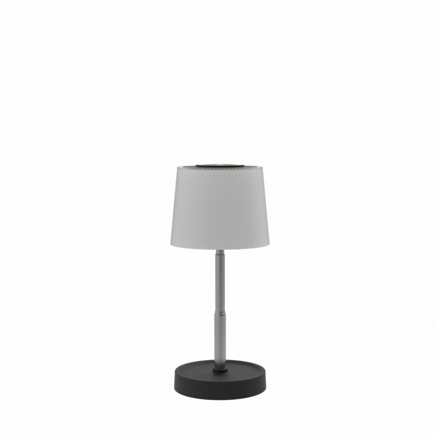 LED RGBW himmennettävä kosketusohjattu ulkokäyttöinen ladattava pöytälamppu LED/2W/5V IP44 1200 mAh harmaa
