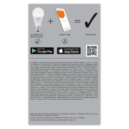 LED RGBW Himmennettävä lamppu SMART+ E27/9,5W/230V 2700K-6500K Wi-Fi - Ledvance