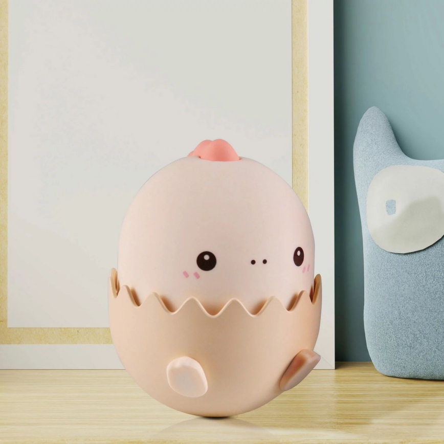 LED RGBW Himmennettävä lasten kosketus lamppu BABY DINO LED/0,75W/5V USB 1200 mAh vaaleanpunainen