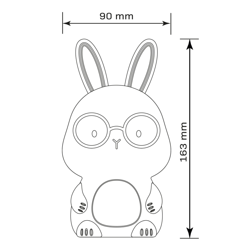 LED RGBW Himmennettävä lasten kosketus lamppu FLORKA LED/1W/5V USB 1200 mAh pupu vaaleanpunainen