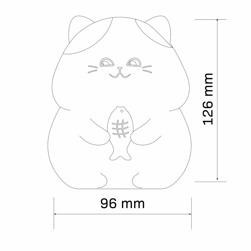 LED RGBW Himmennettävä lasten kosketus lamppu GATTO LED/1W/3,7V 1200 mAh