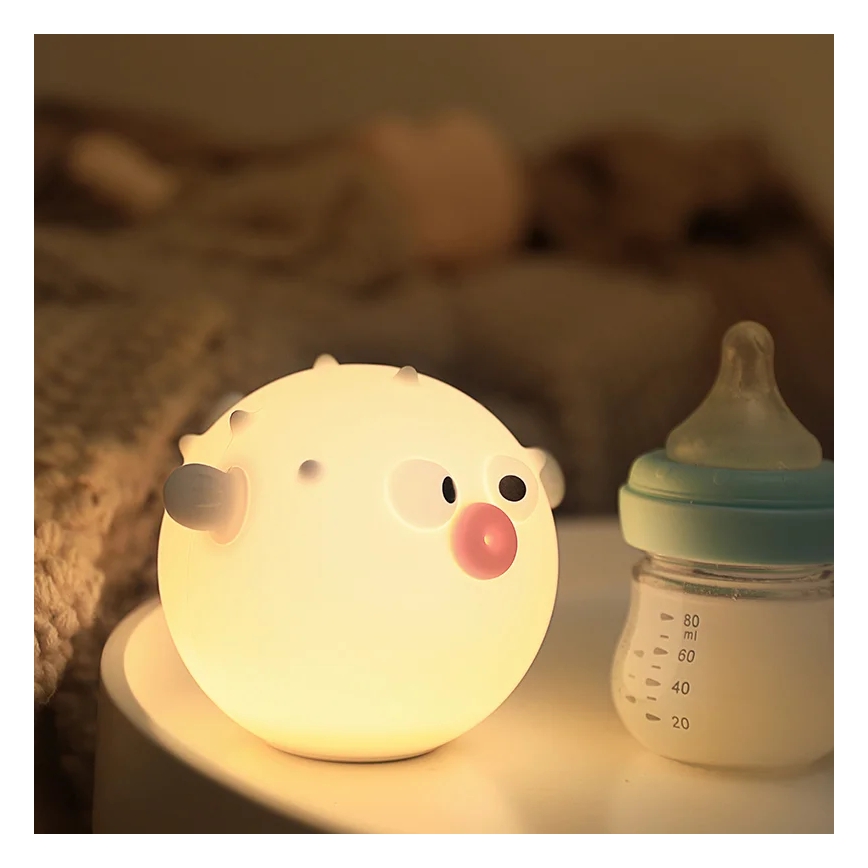 LED RGBW Himmennettävä lasten kosketus lamppu HELA LED/1W/5V USB 1200 mAh kala vaaleanpunainen