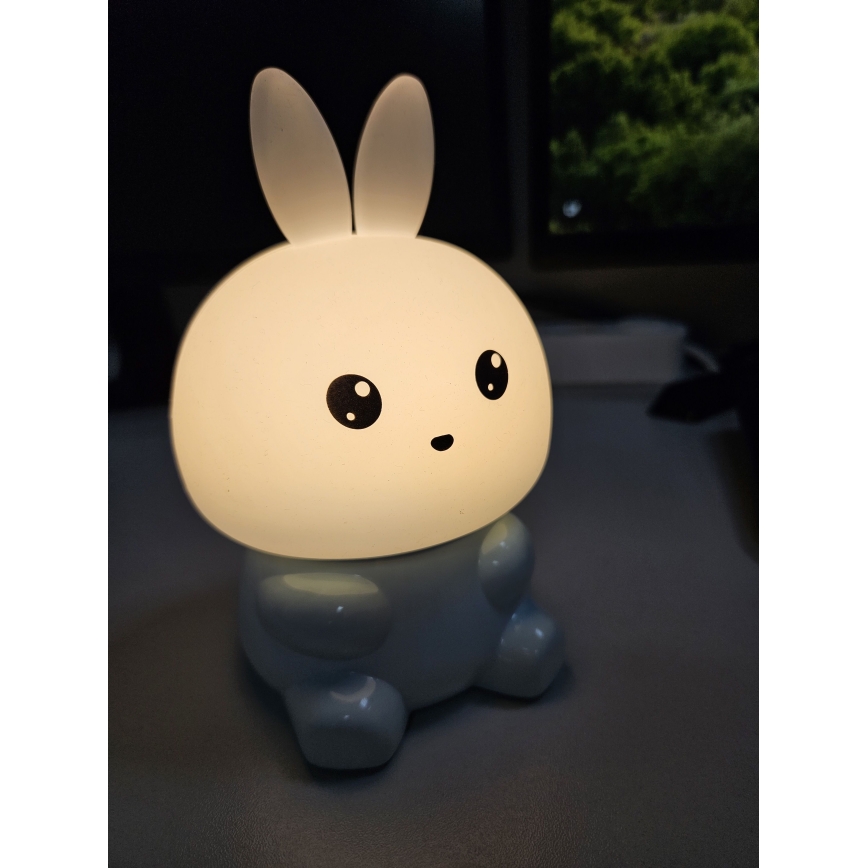 LED RGBW Himmennettävä lasten kosketus lamppu LED/1W/5V USB 1200 mAh jänis