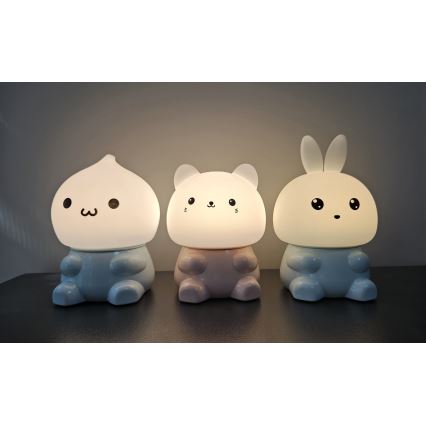 LED RGBW Himmennettävä lasten kosketus lamppu LED/1W/5V USB 1200 mAh jänis