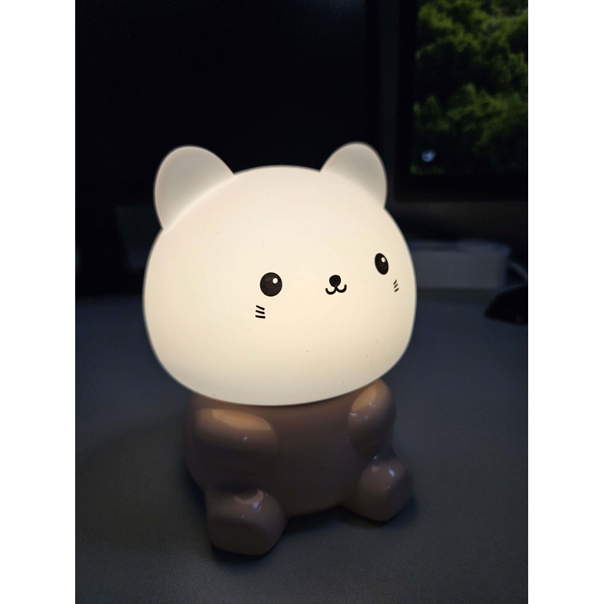 LED RGBW Himmennettävä lasten kosketus lamppu LED/1W/5V USB 1200 mAh kissa