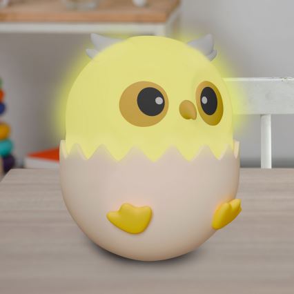 LED RGBW Himmennettävä lasten kosketus lamppu OWL LED/1W/5V USB 1200 mAh pöllö vaaleanpunainen