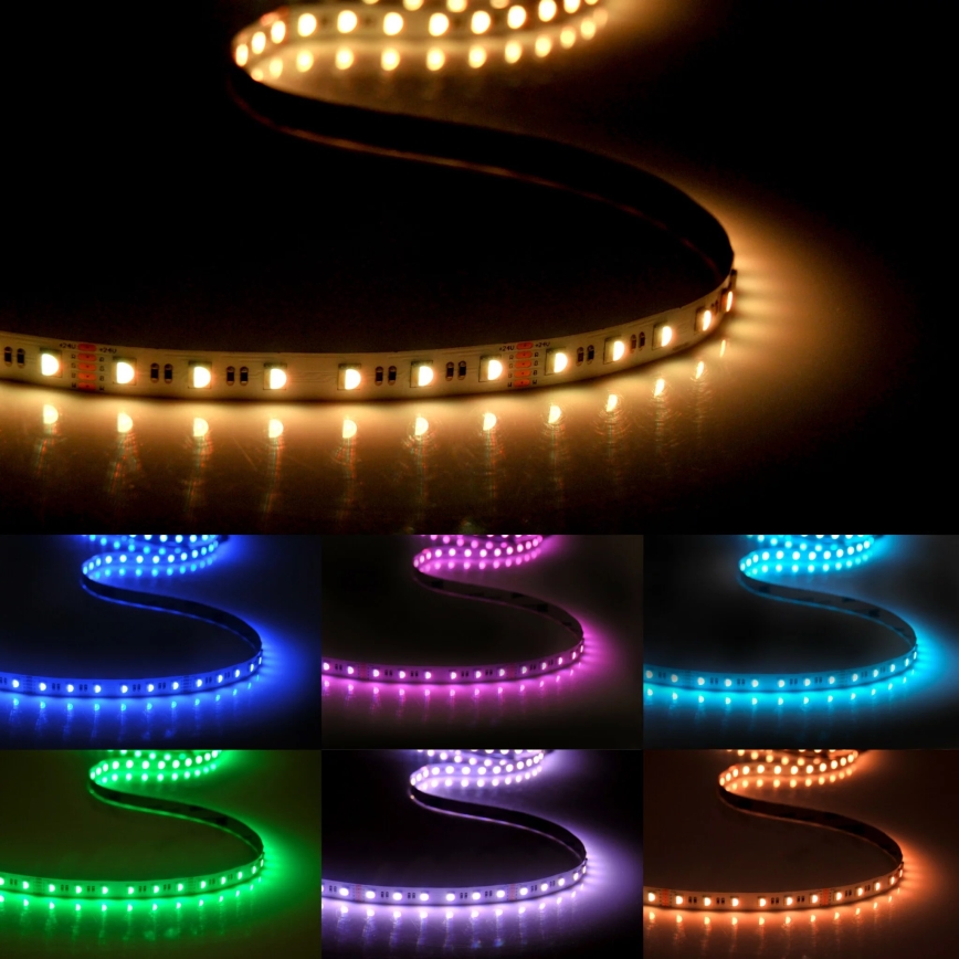 LED RGBW Himmennettävä nauha 3m LED/22W/24/230V + kaukosäädin