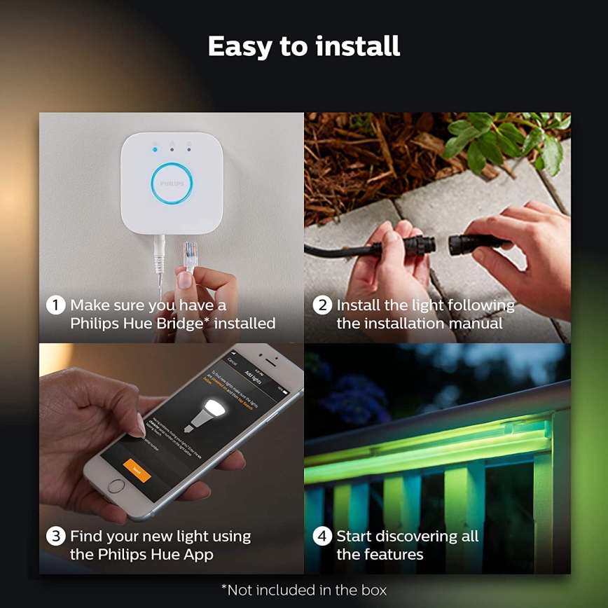 LED RGBW Himmennettävä nauha Philips Hue LED/40W 5m IP67