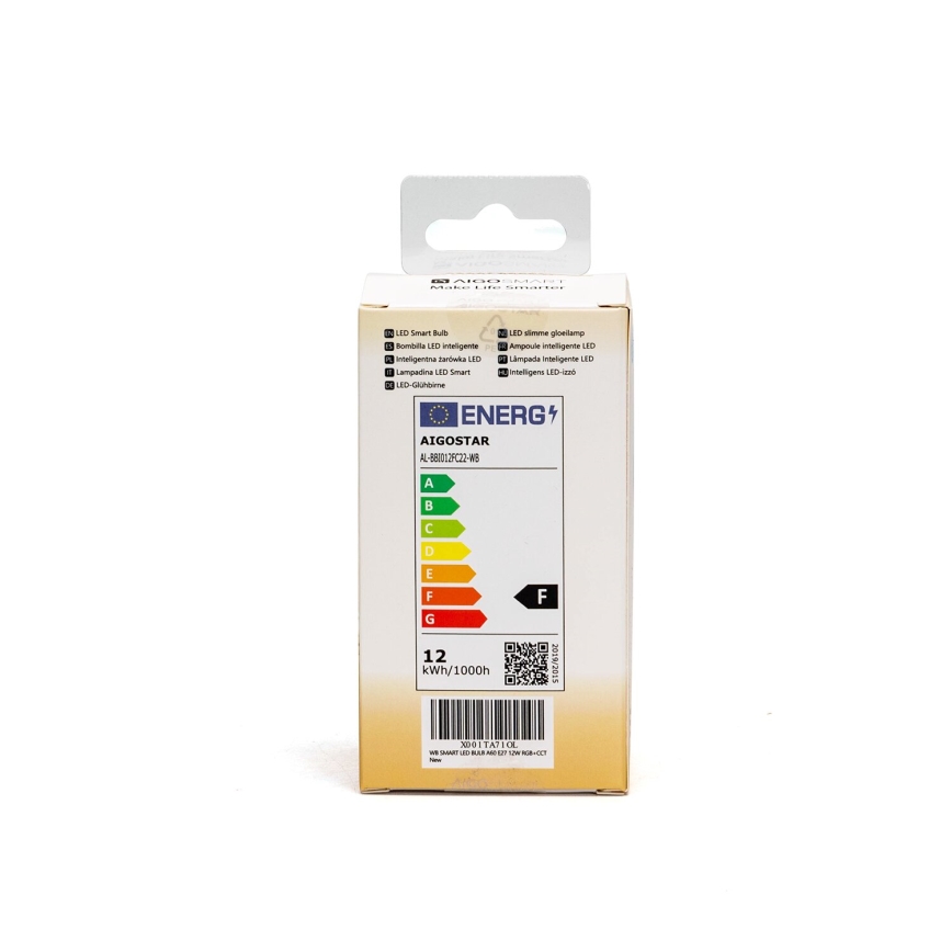 LED RGBW Himmennettävä polttimo A60 E27/12W/230V 2700-6500K Wi-Fi - Aigostar