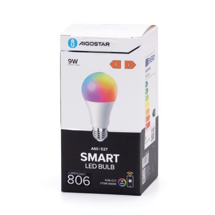 LED RGBW Himmennettävä polttimo A60 E27/9W/230V 2700-6500K Wi-Fi - Aigostar