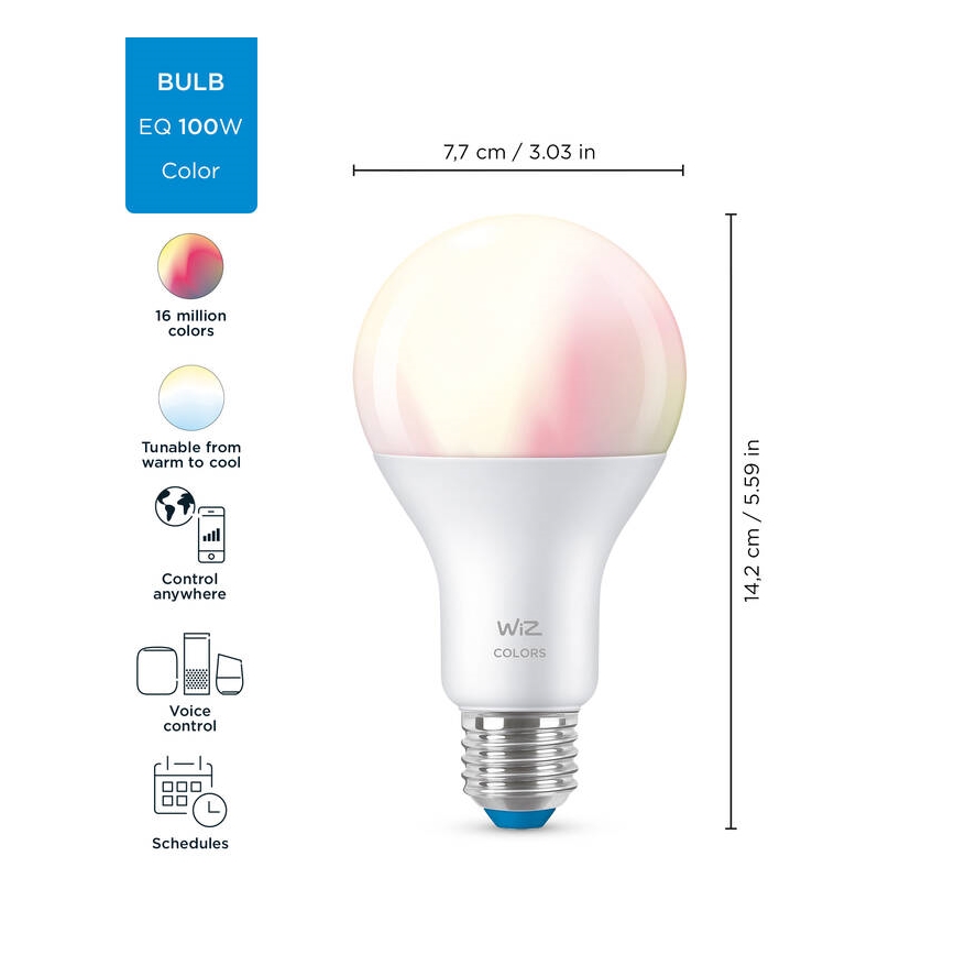 LED RGBW Himmennettävä polttimo A67 E27/13W/230V 2200-6500K CRI 90 Wi-Fi -WiZ