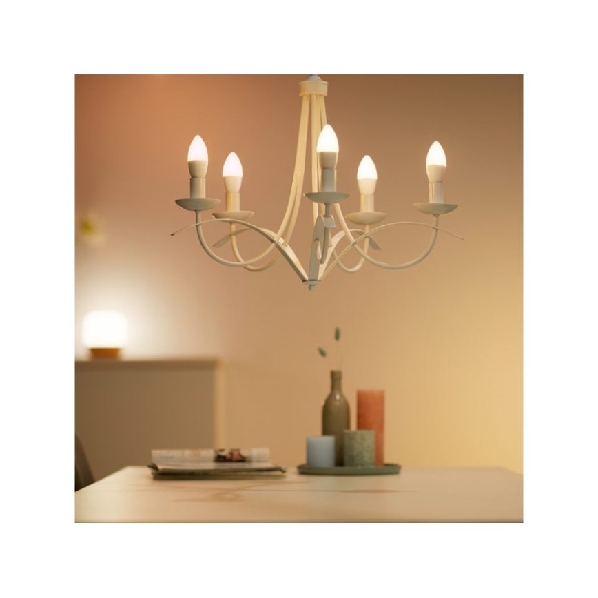 LED RGBW Himmennettävä polttimo C37 E14/4,9W/230V 2200-6500K CRI 90 Wi-Fi -WiZ