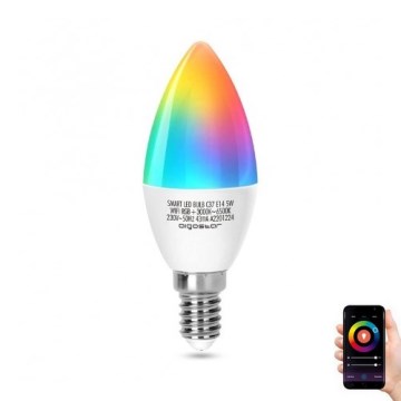 LED RGBW Himmennettävä polttimo C37 E14/5W/230V 3000-6500K Wi-Fi - Aigostar
