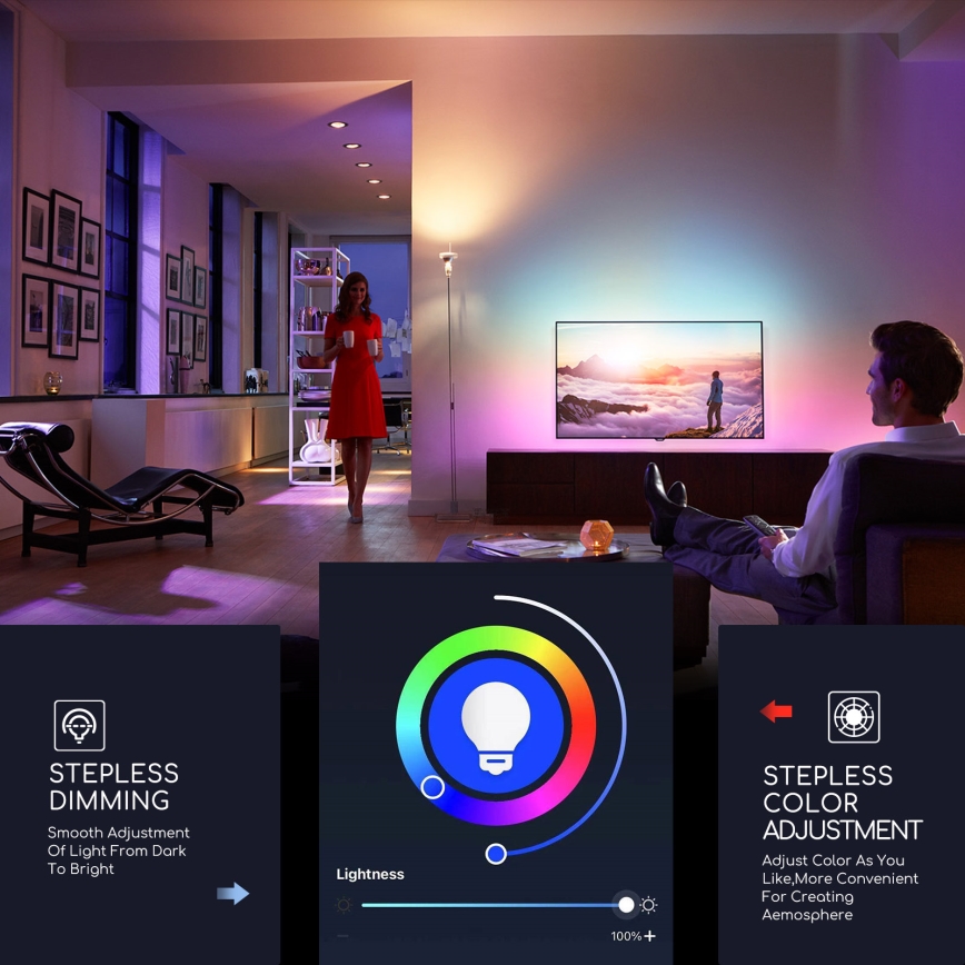 LED RGBW Himmennettävä polttimo C37 E14/5W/230V 3000-6500K Wi-Fi - Aigostar