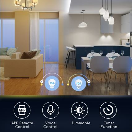 LED RGBW Himmennettävä polttimo C37 E14/5W/230V 3000-6500K Wi-Fi - Aigostar