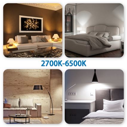 LED RGBW Himmennettävä polttimo C37 E14/6,5W/230V 2700-6500K Wi-Fi - Aigostar