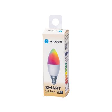LED RGBW Himmennettävä polttimo C37 E14/6,5W/230V 2700-6500K Wi-Fi - Aigostar
