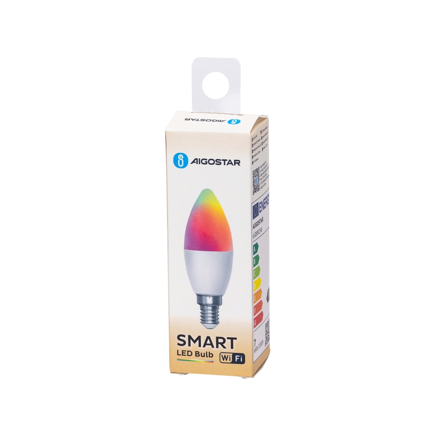 LED RGBW Himmennettävä polttimo C37 E14/6,5W/230V 2700-6500K Wi-Fi - Aigostar