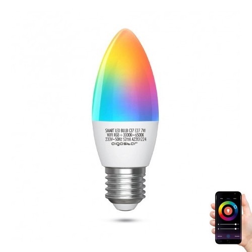 LED RGBW Himmennettävä polttimo C37 E27/7W/230V 3000-6500K Wi-Fi - Aigostar