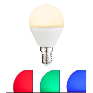LED RGBW Himmennettävä polttimo E14/4,9W/230V 2700K + kauko-ohjaus - Globo
