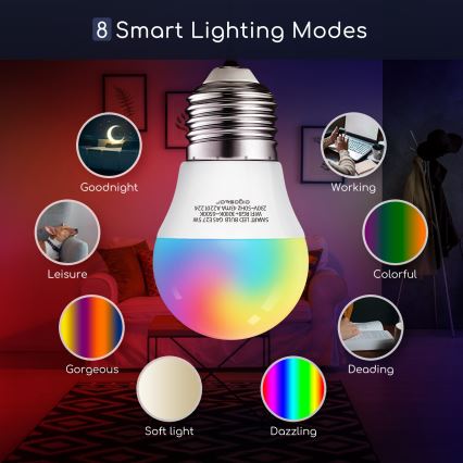 LED RGBW Himmennettävä polttimo G45 E27/5W/230V 3000-6500K Wi-Fi - Aigostar