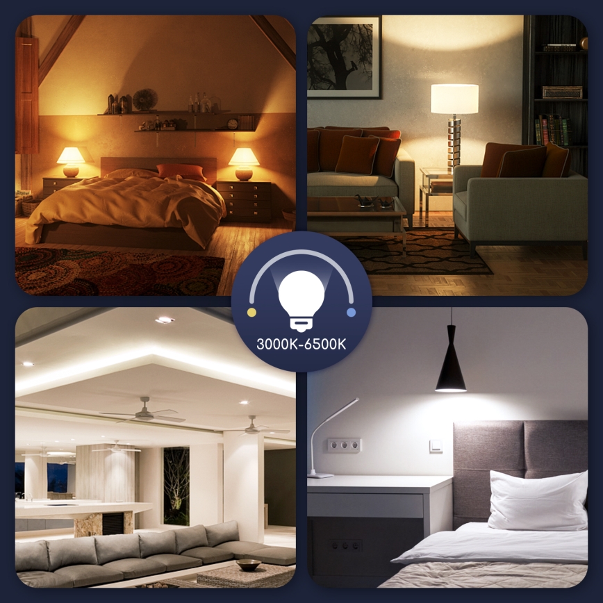 LED RGBW Himmennettävä polttimo G45 E27/5W/230V 3000-6500K Wi-Fi - Aigostar
