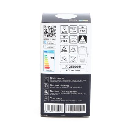LED RGBW Himmennettävä polttimo G45 E27/5W/230V 3000-6500K Wi-Fi - Aigostar
