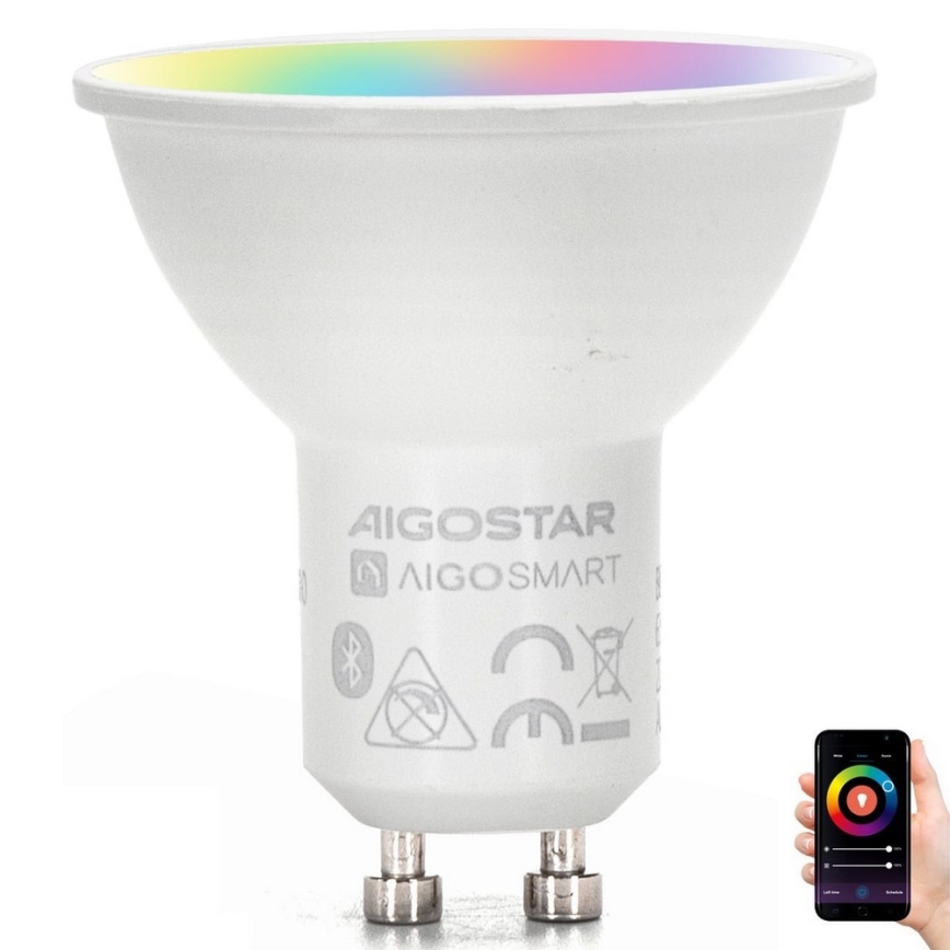 LED RGBW Himmennettävä polttimo GU10/4,9W/230V 2700-6500K - Aigostar