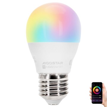 LED RGBW Himmennettävä polttimo MESH Älykäs G45 E27/4,9W/230V 2700-6500K - Aigostar