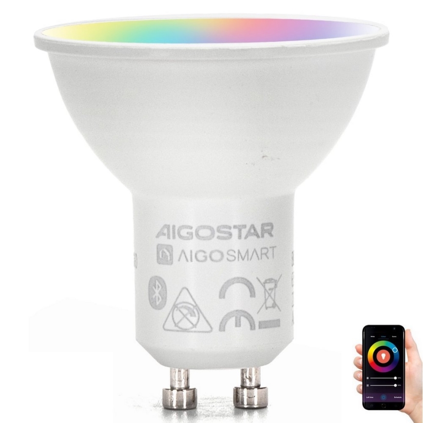 LED RGBW Himmennettävä polttimo MESH Älykäs GU10/6,5W/230V 2700-6500K - Aigostar
