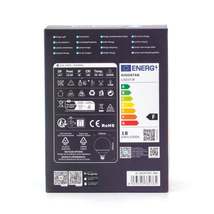 LED RGBW Himmennettävä polttimo MESH G120 E27/18W/230V 6500K + kauko-ohjaus - Aigostar