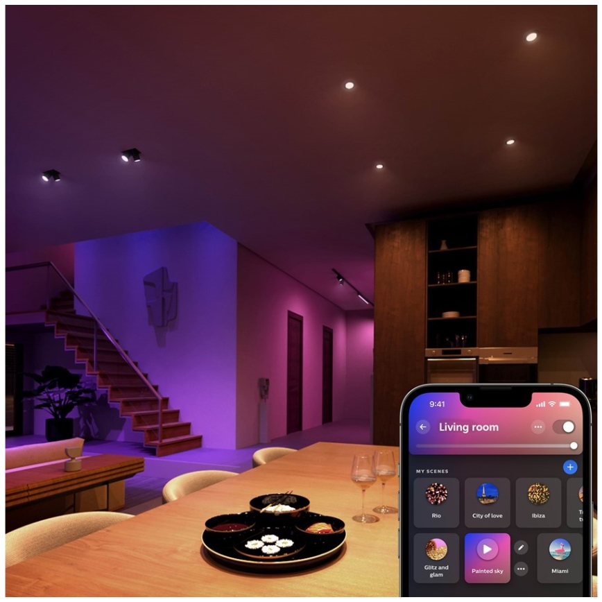 LED RGBW Himmennettävä polttimo Philips Hue White And Color Ambiance GU5,3/MR16/6,3W/12V 2000-6500K