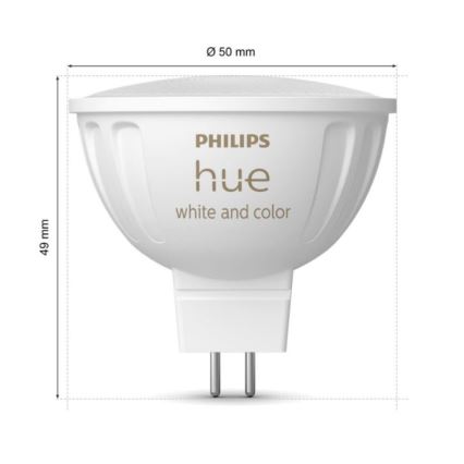 LED RGBW Himmennettävä polttimo Philips Hue White And Color Ambiance GU5,3/MR16/6,3W/12V 2000-6500K