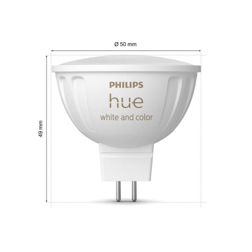 LED RGBW Himmennettävä polttimo Philips Hue White And Color Ambiance GU5,3/MR16/6,3W/12V 2000-6500K