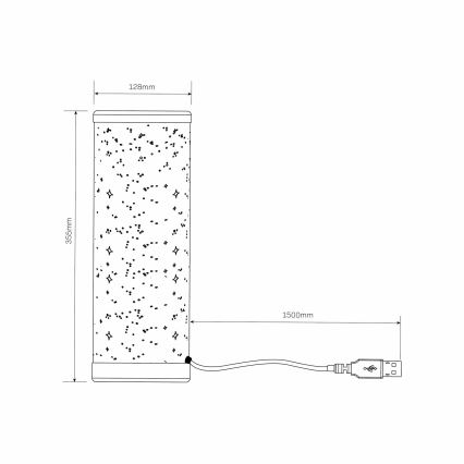 LED RGBW Himmennettävä pöytävalaisin STELLA MINI LED/5W/5V + kauko-ohjaus