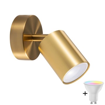 LED RGBW himmennettävä seinäkohdevalaisin GOLDI 1xGU10/6,5W/230V 2700-6500K Wi-Fi kultainen
