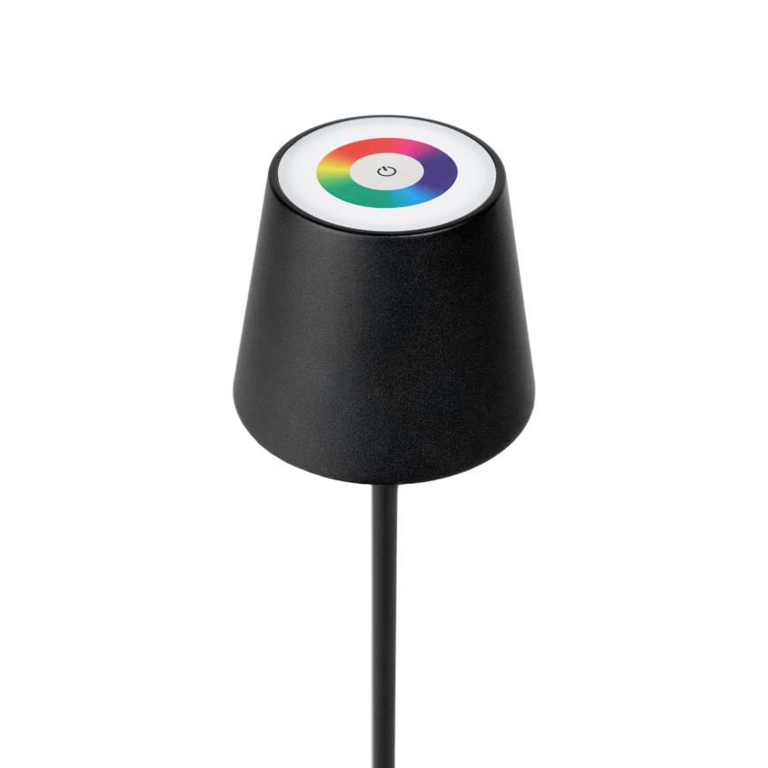 LED RGBW Himmennettävä ulko rechargeable lamppu LED/4W/4000 mAh 3000/4000/5500K IP44 musta