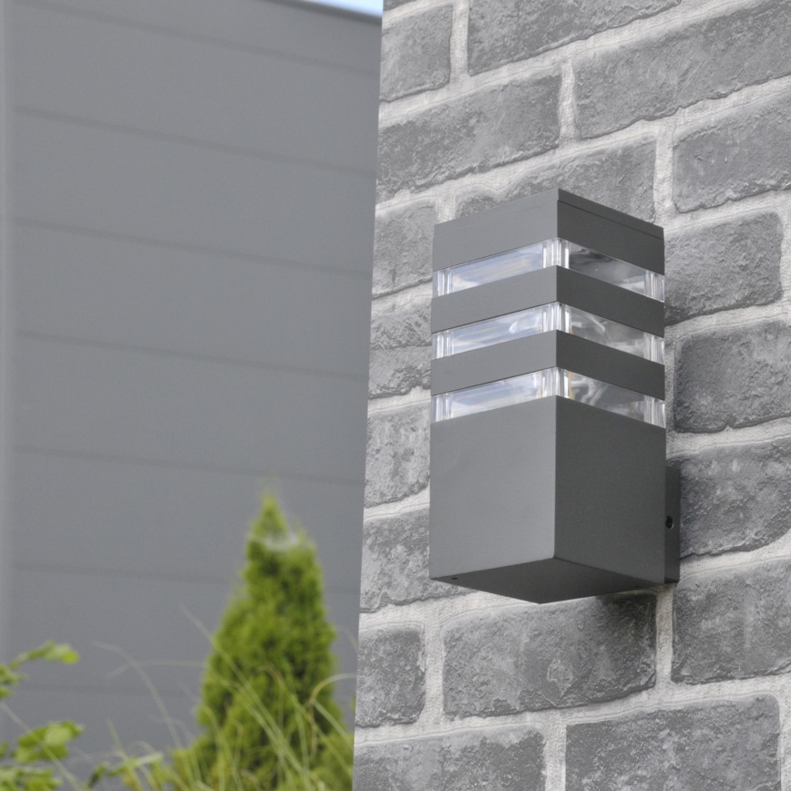 LED RGBW himmennettävä ulkoseinävalaisin TEKSAS 1xE27/12W/230V 2700-6500K Wi-Fi IP44 antrasiitti