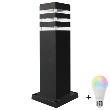LED RGBW himmennettävä ulkovalaisin TEKSAS 1xE27/12W/230V 2700-6500K Wi-Fi 44 cm IP44 antrasiitti