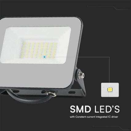 LED RGBW Himmennettävä valonheitin LED/30W/230V IP65 harmaa + kauko-ohjaus