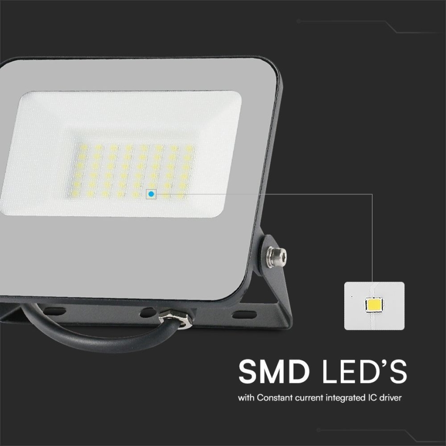 LED RGBW Himmennettävä valonheitin LED/30W/230V IP65 harmaa + kauko-ohjaus