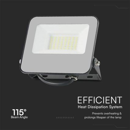 LED RGBW Himmennettävä valonheitin LED/30W/230V IP65 harmaa + kauko-ohjaus