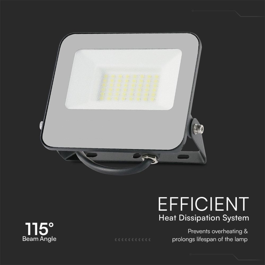 LED RGBW Himmennettävä valonheitin LED/30W/230V IP65 harmaa + kauko-ohjaus