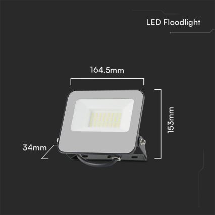 LED RGBW Himmennettävä valonheitin LED/30W/230V IP65 harmaa + kauko-ohjaus